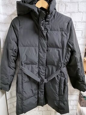 Joe Fresh Black Puffer Coat with Belt